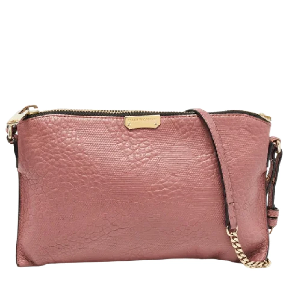 Burberry Vintage Pre-owned Leather crossbody-bags Pink Dames
