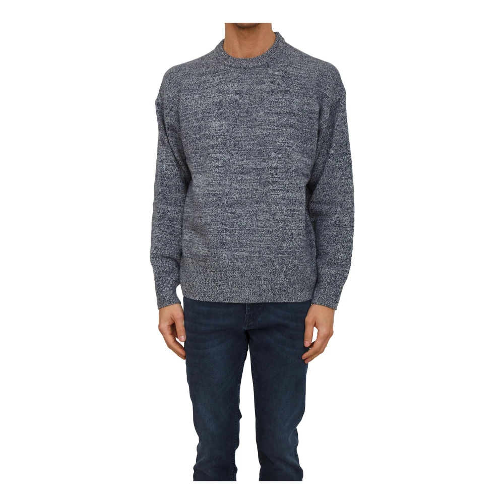 Hugo Men's Blue Knitwear Blu - Round-Neck Knitwear - M - Knitwear