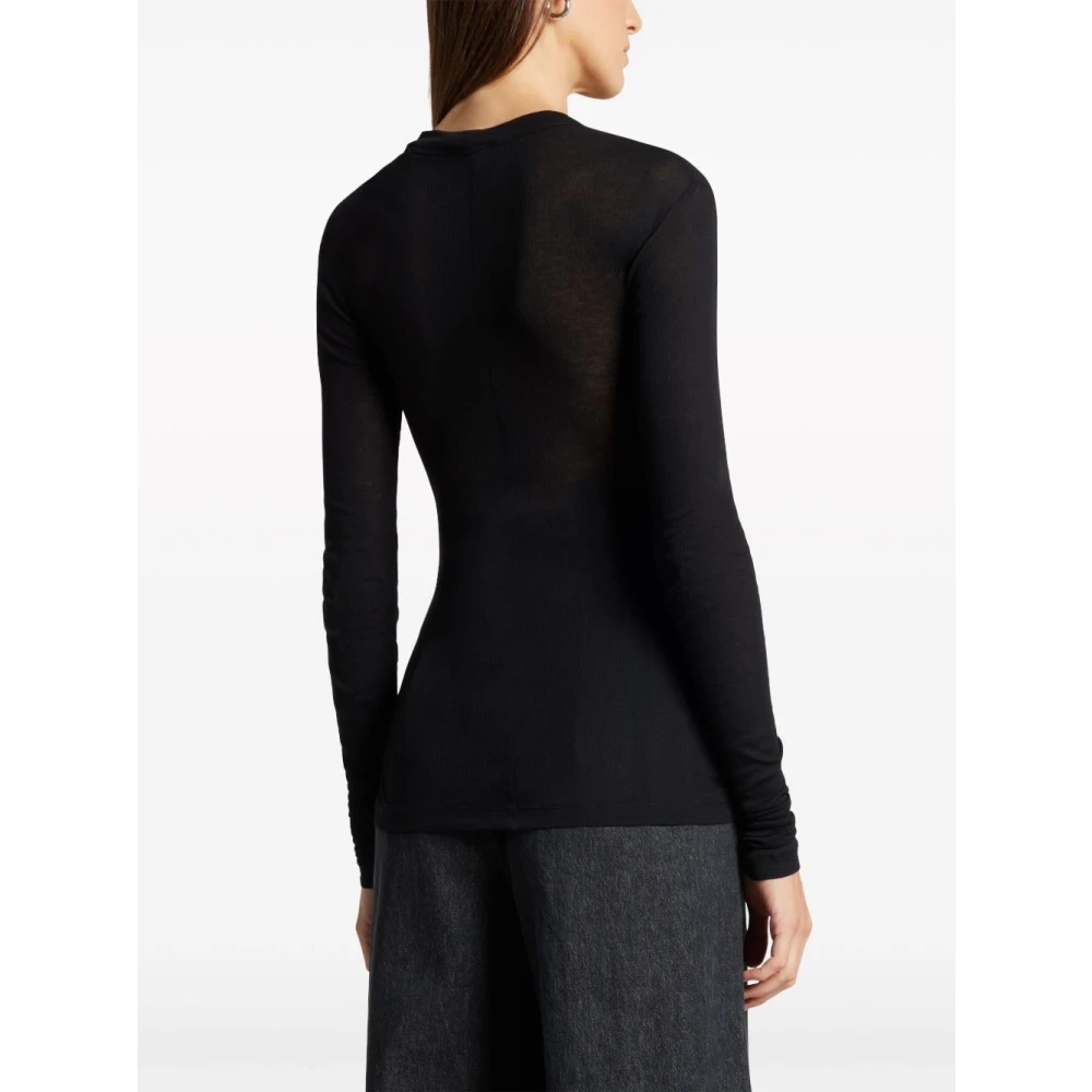 Bite Studios Zwarte Katoenen Crew Neck T-shirt Black Dames