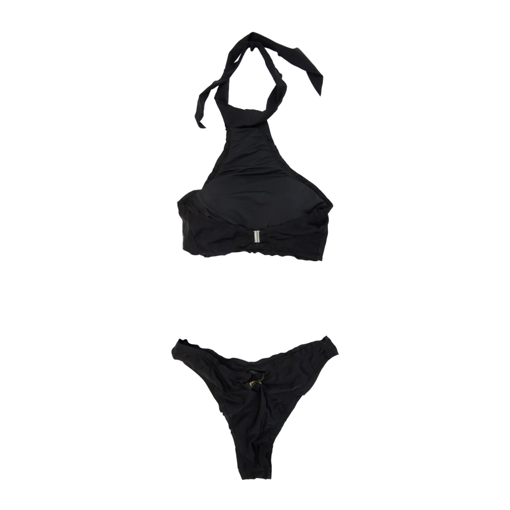 F**k Strass Bikini Set met Haak en Strik Black Dames