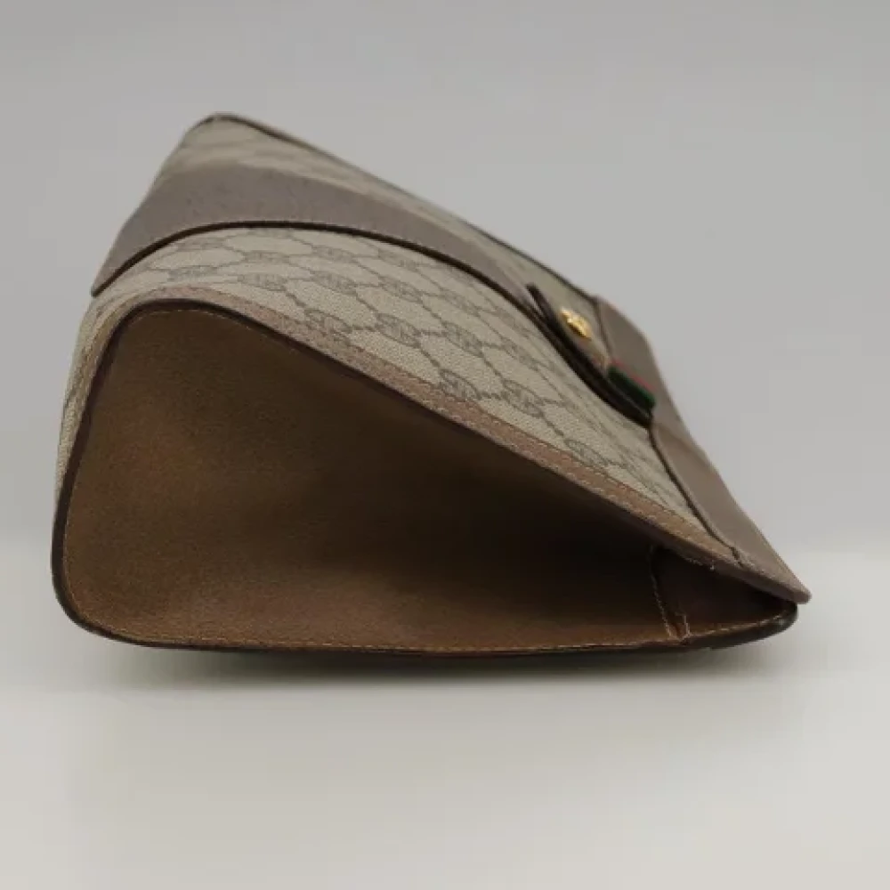Gucci Vintage Pre-owned Leather clutches Beige Dames