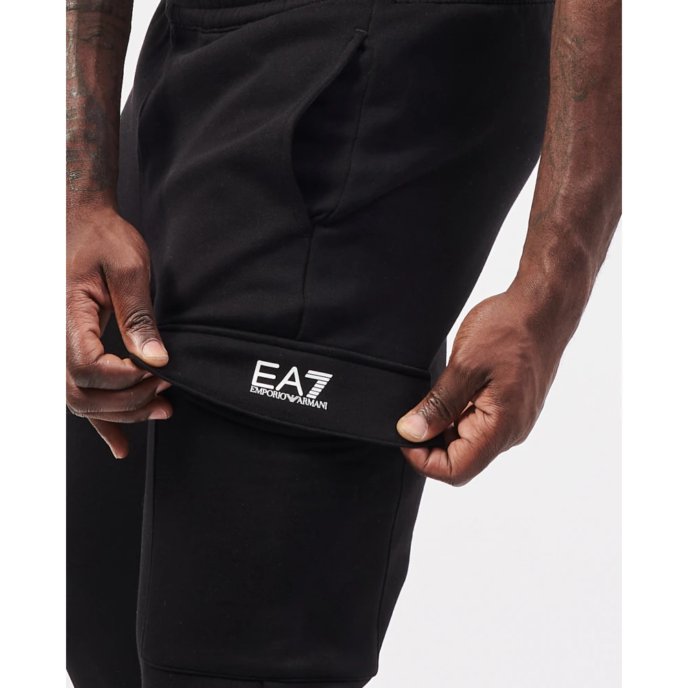 Emporio Armani Zwarte Sweatpants met Zijlogo Zakken Black Heren