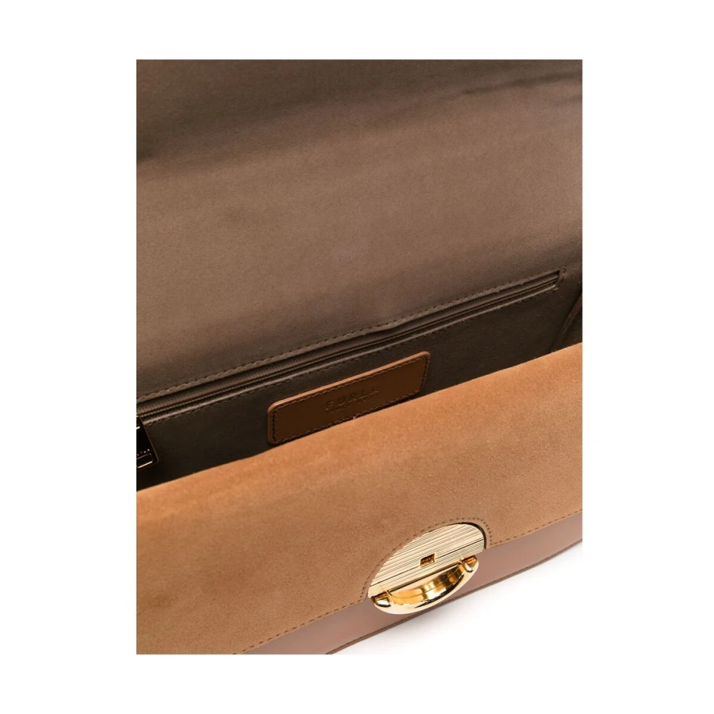 Furla Schoudertas van Glad Leer Brown Dames