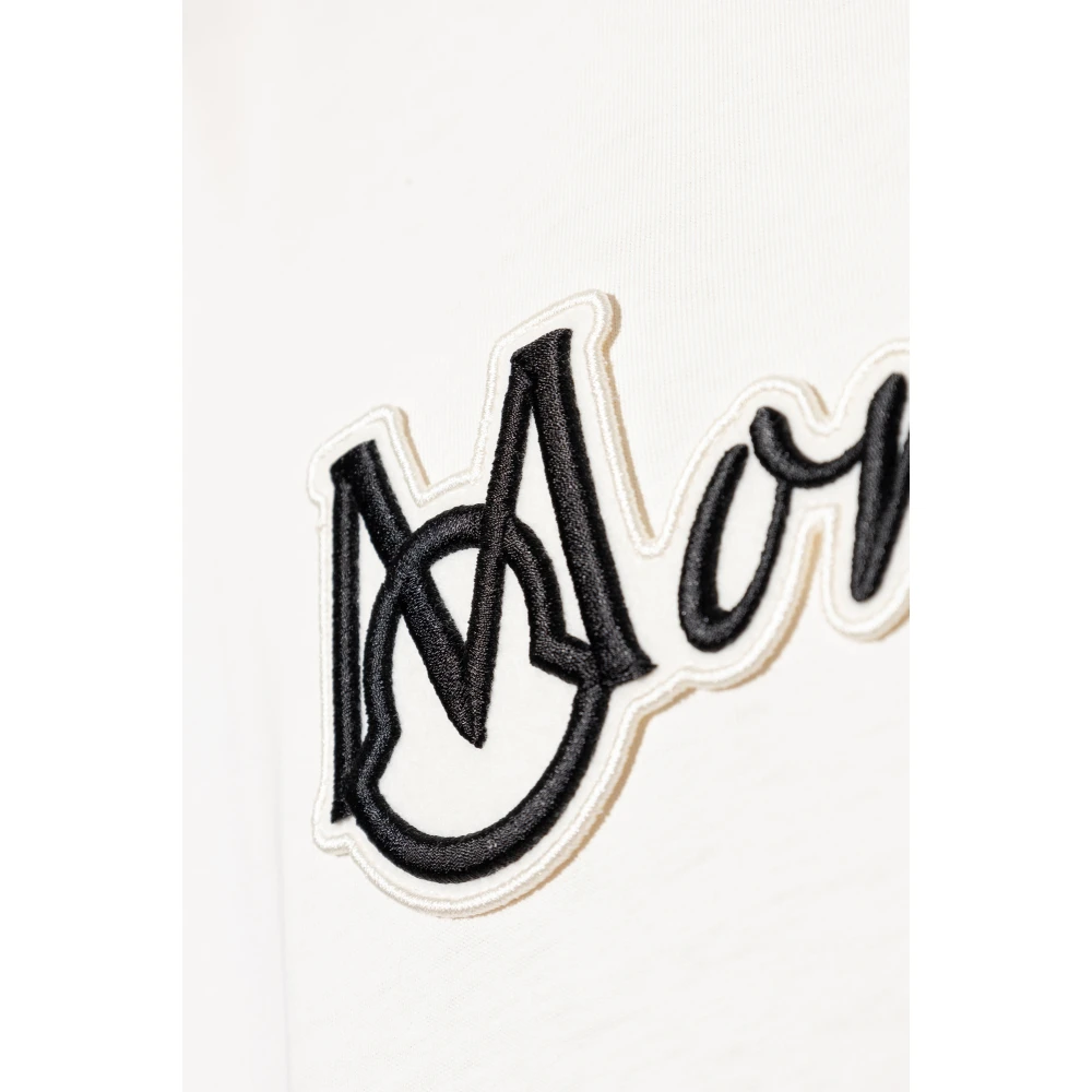 Moncler T-shirt met logo Beige Heren