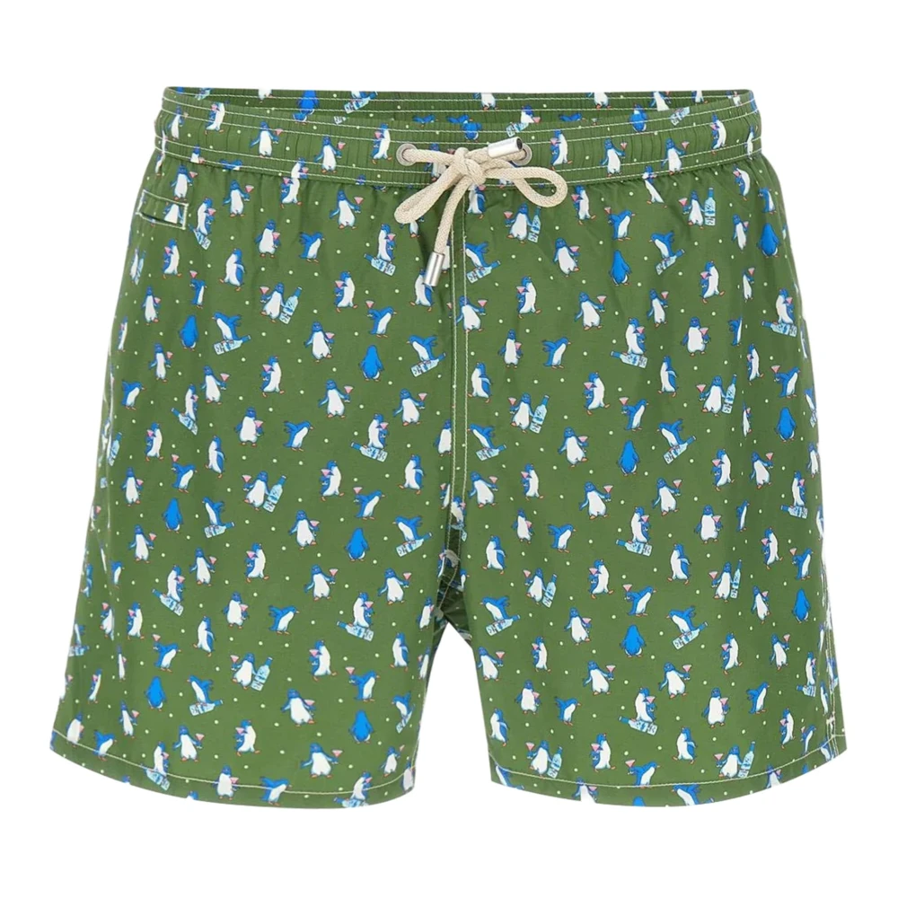 Mc2 Saint Barth Men's Green Beachwear, L, Lighting Micro Fantasy Ultralight Swim Short