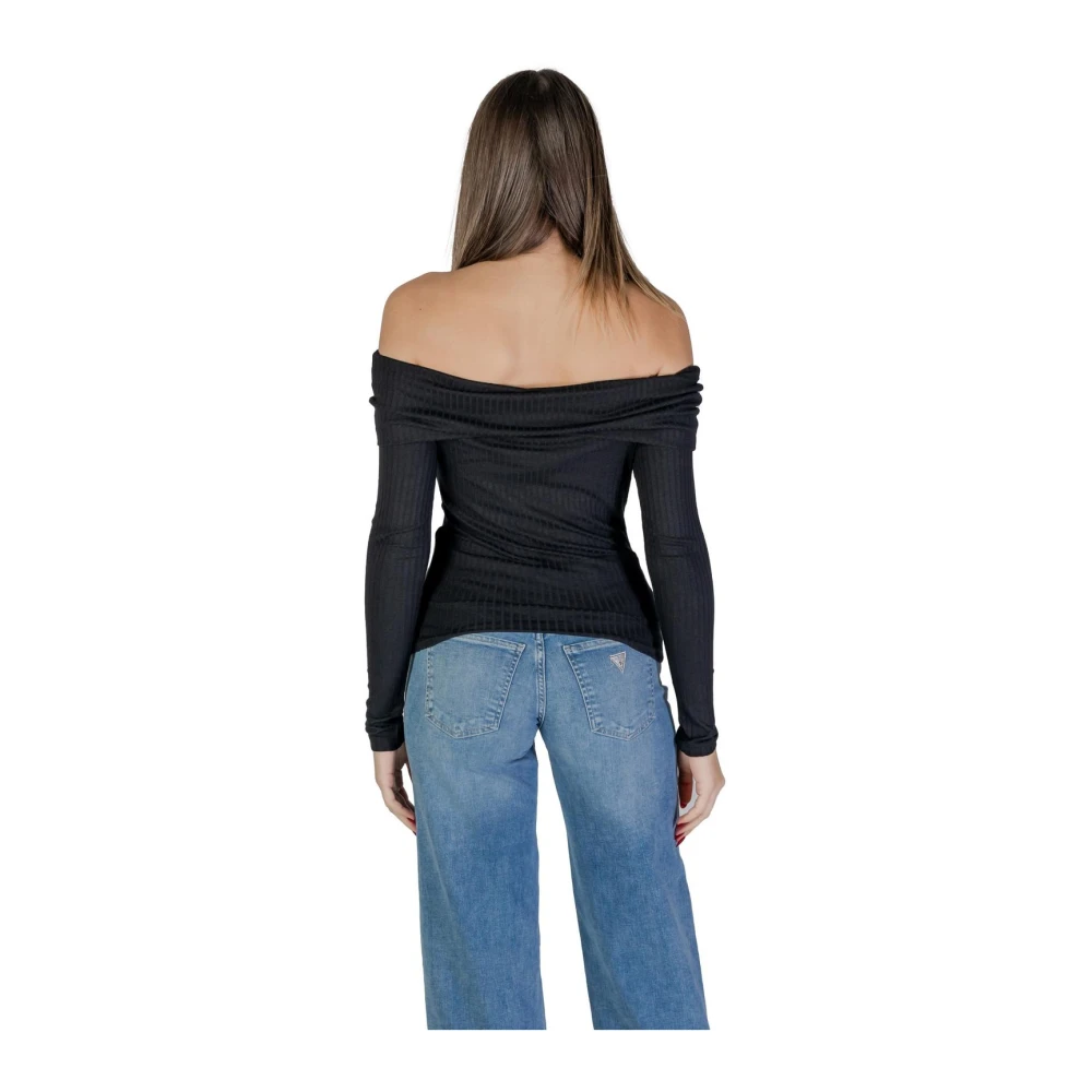 Jacqueline de Yong Zwarte Boothals Gebreide Top Black Dames