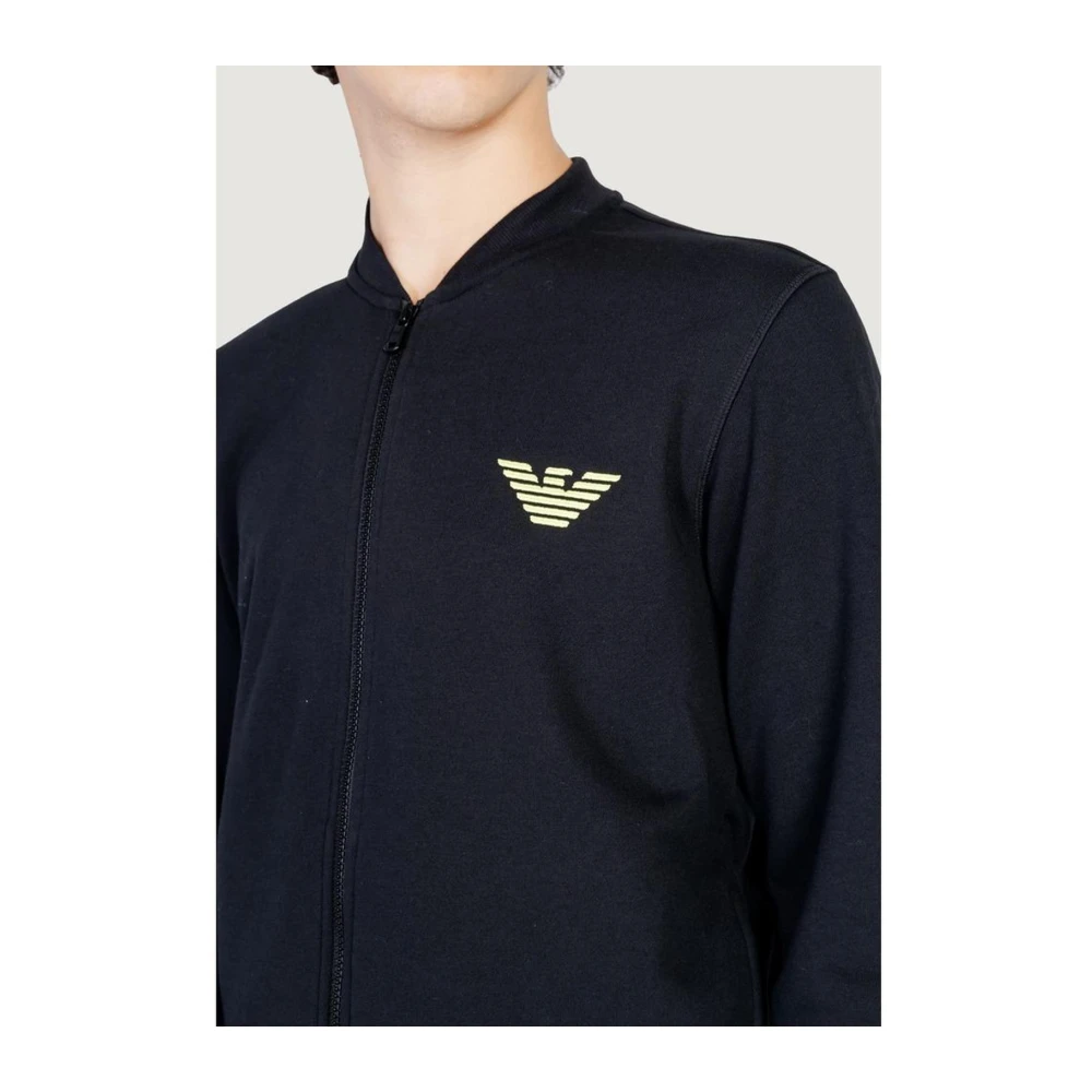 Emporio Armani Zwarte katoenen sweatsuit herfst wintercollectie Black Heren
