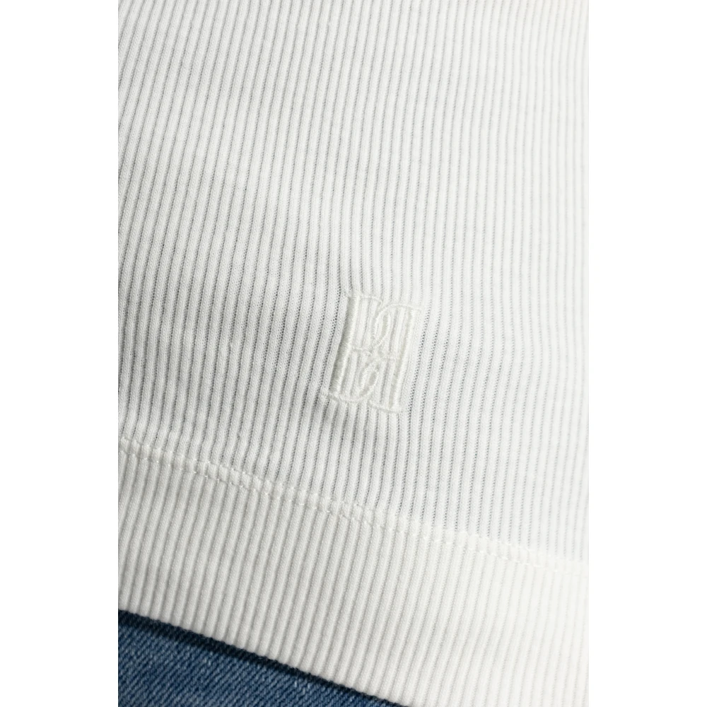 By Malene Birger Geribbelde top Anisa By Herenne Birger White Dames