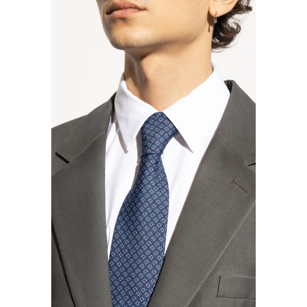 Salvatore Ferragamo Zijden stropdas Blue Heren