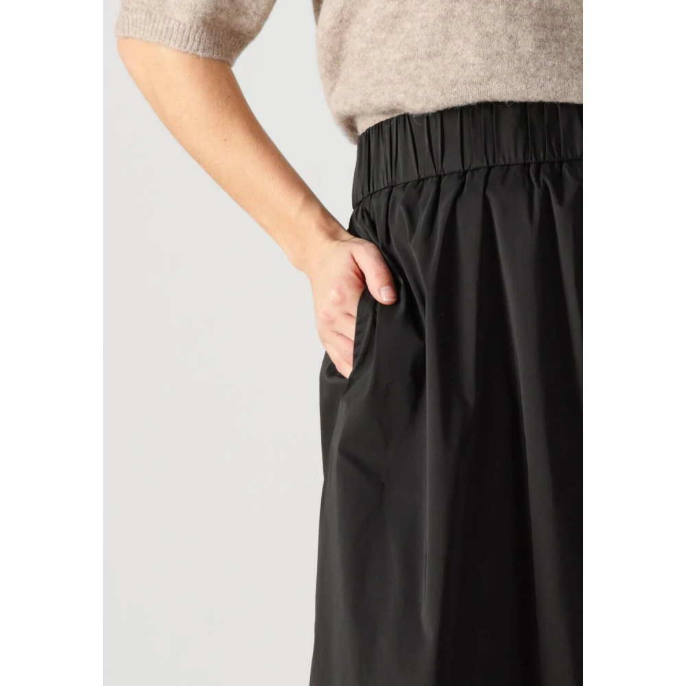 Notre-v Zwarte Maxi Rok Elegante Charme Black Dames