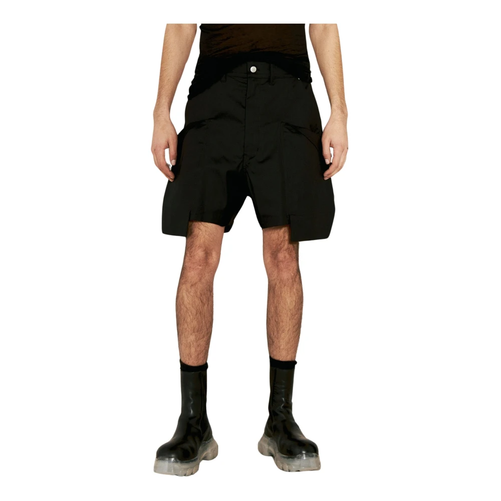 Rick Owens Cargo Shorts in Stijve Weefsel Black Heren
