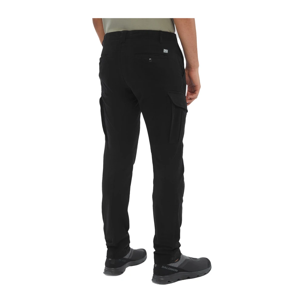 C.P. Company Zwarte cargobroek met ergonomische pasvorm en logo detail Black Heren