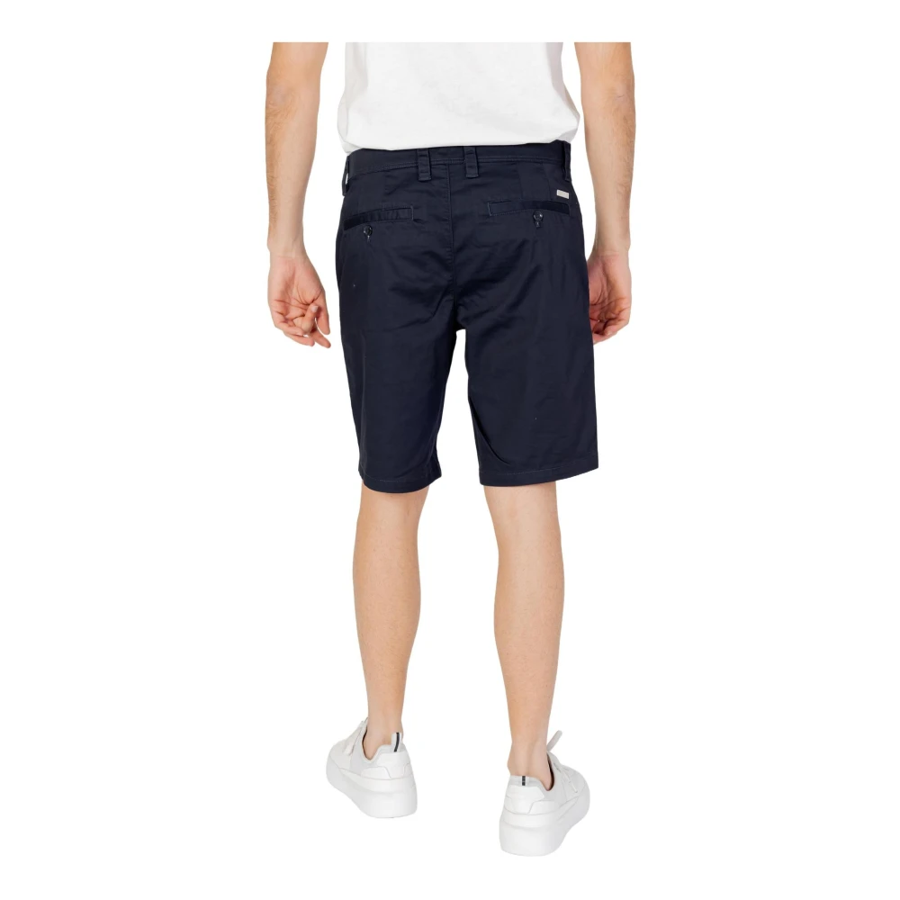 Armani Exchange Blauwe Katoenmix Zip Shorts Blue Heren