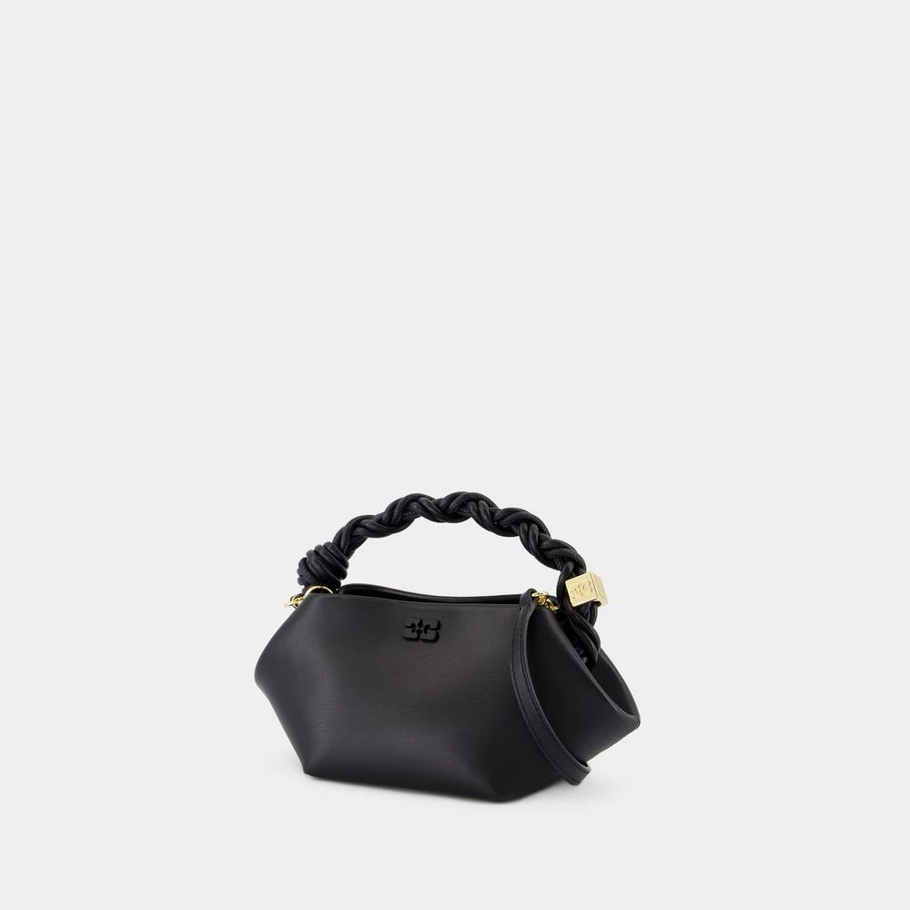 Ganni Kleine Crossbody Tas in Zwart Leer Black Dames