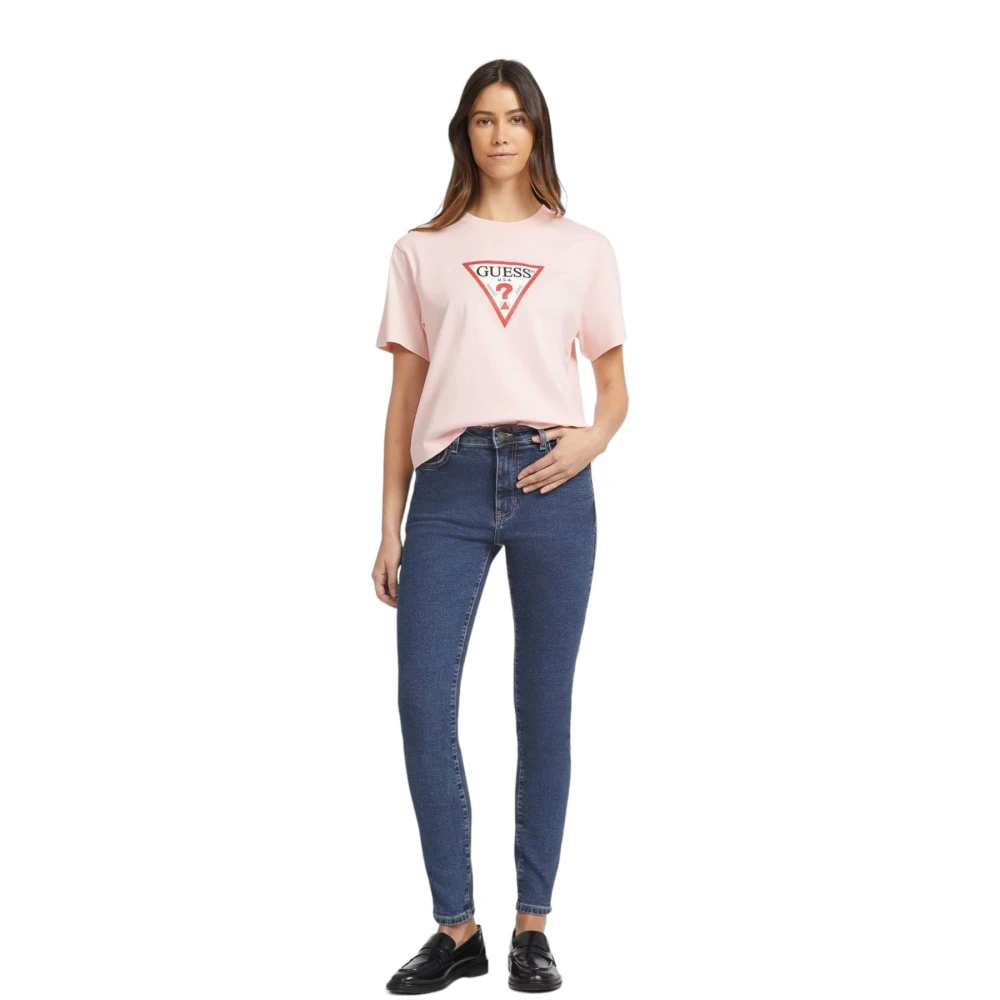 Guess Korte Mouw T-shirt Pink Dames
