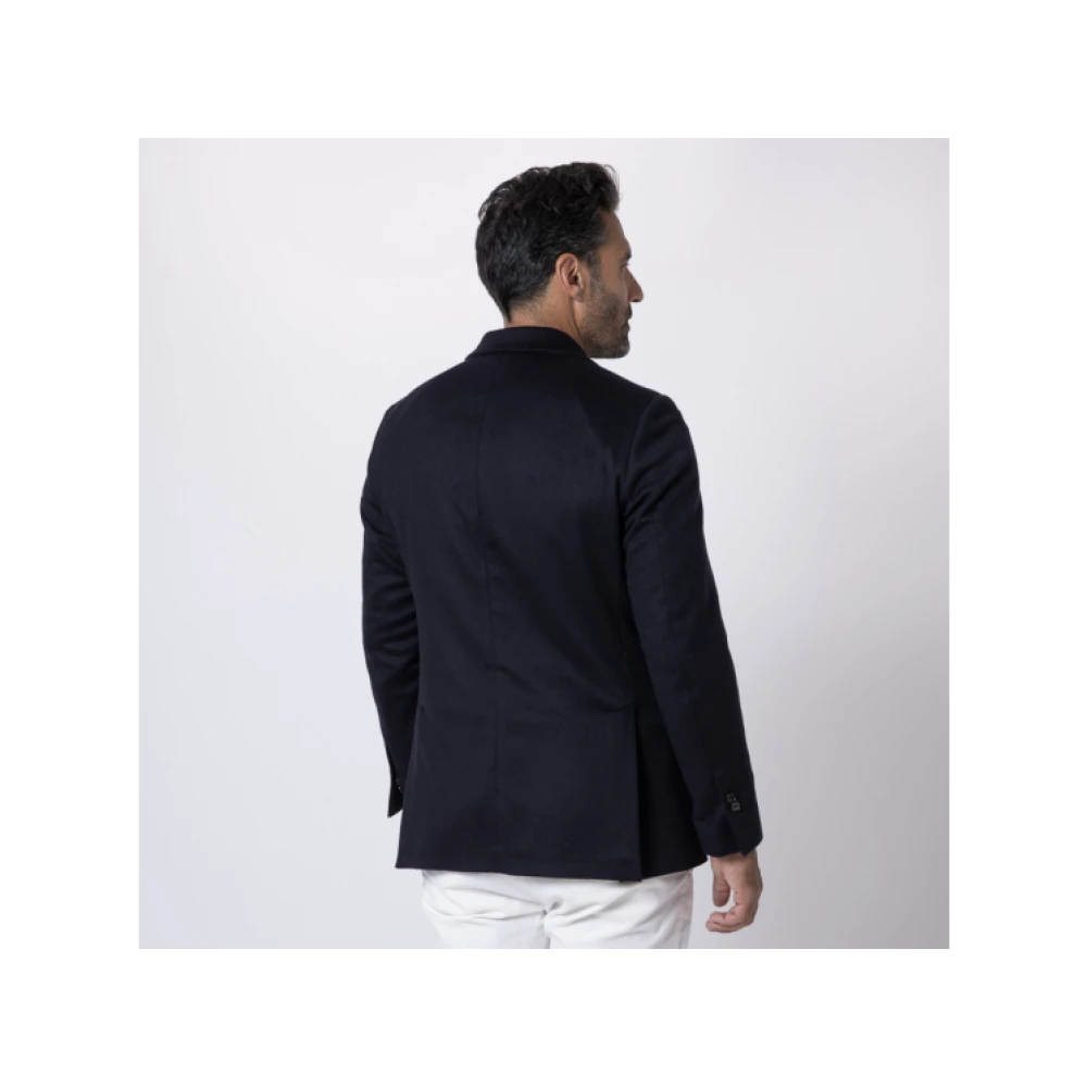 Altea Marineblauwe Kasjmier Double-Breasted Blazer Blue Heren