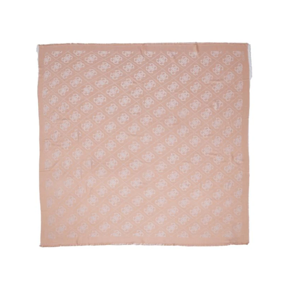 Guess Roze Bedrukte Viscose Sjaal Pink Dames