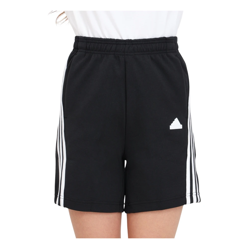 Adidas Performance Zwarte Shorts 3 Strepen Black Dames