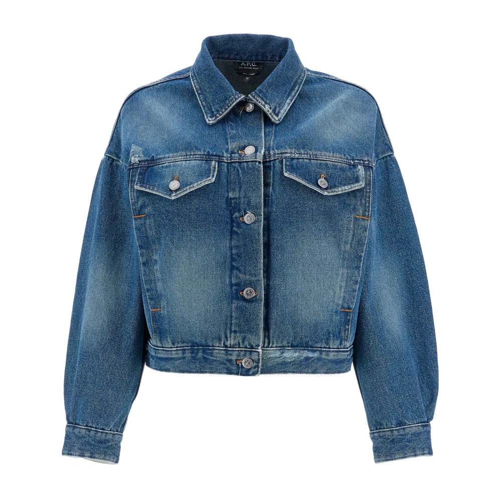 A.p.c. Vervaagde Denim Distressed Jack Blue Dames