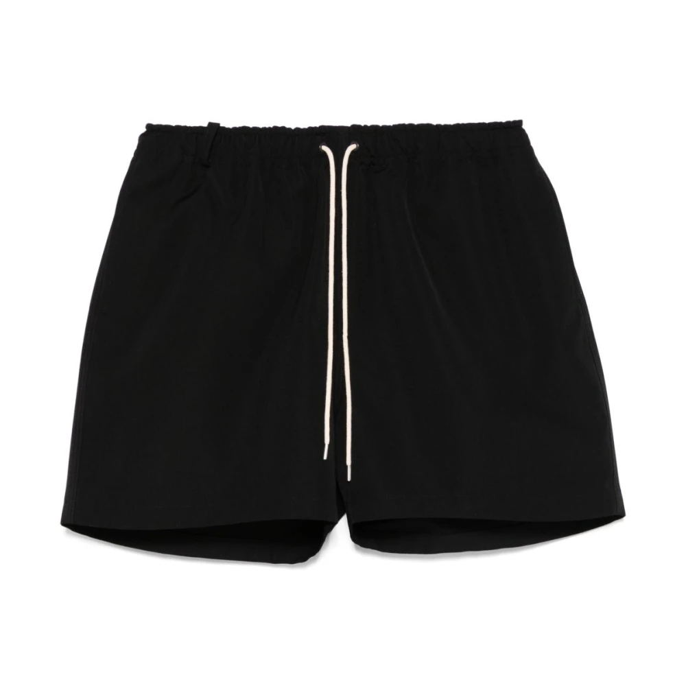 Auralee Zwarte Elastische Shorts met Trekkoord Taille Black Heren