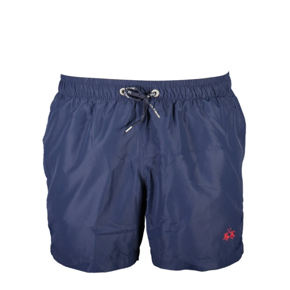 LA MARTINA Blauwe Heren Zwembroek met Elastische Taille Blue Heren