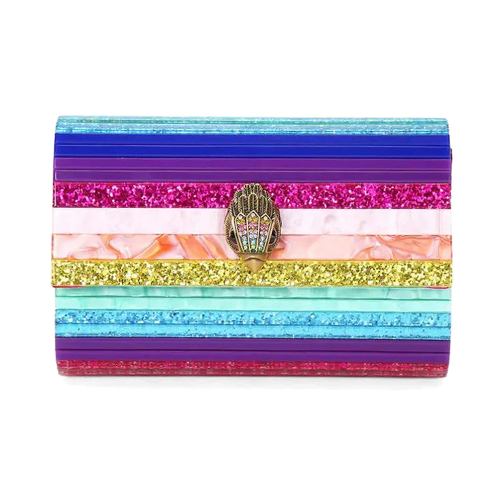 Kurt Geiger Feestelijke Eagle Clutch met Glitter en Marmer Multicolor Dames