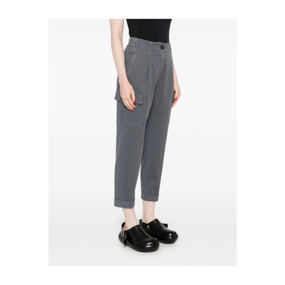 PESERICO Grijze Broek Aw24 Damesmode Gray Dames