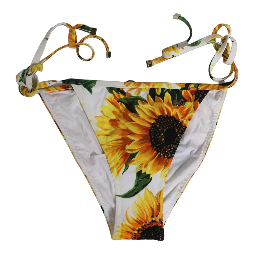 Dolce & Gabbana Bottom White Sunflower Nylon Beachwear Bikini - IT3 | M - Image 2