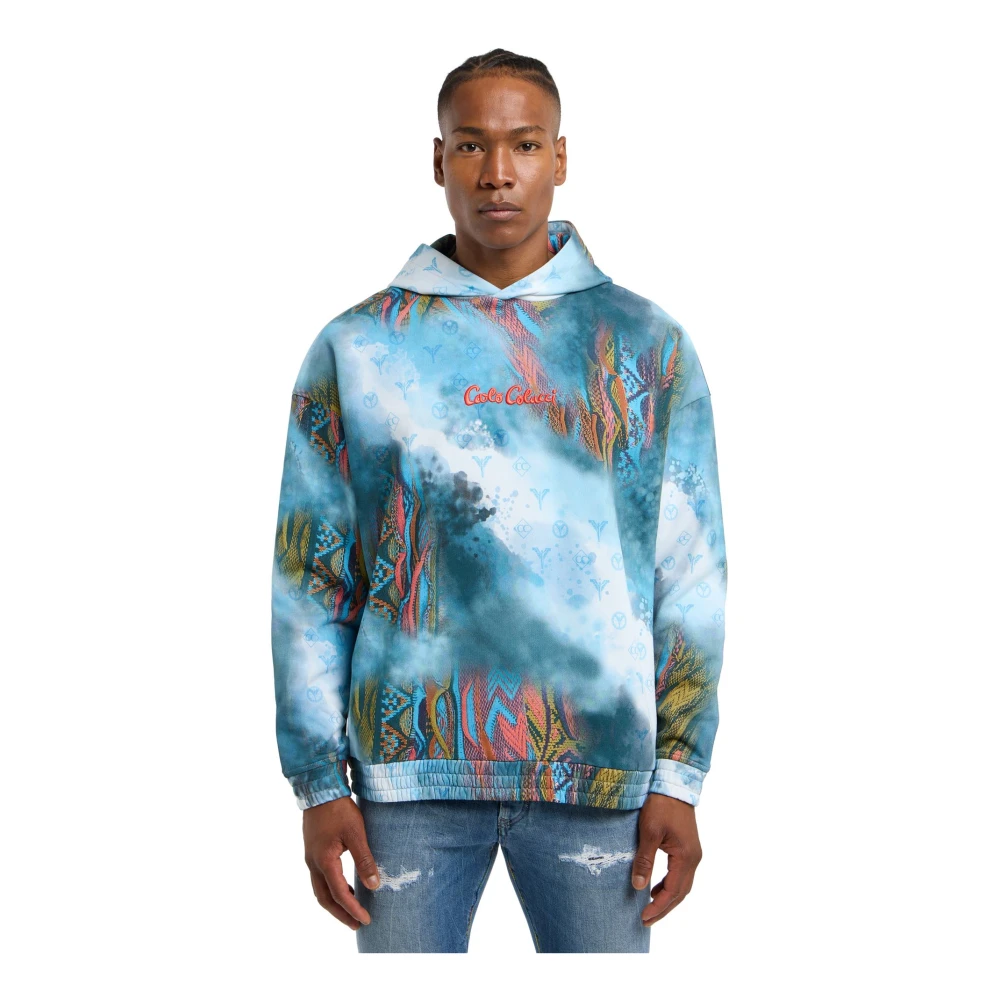 carlo colucci Sprayed Knit Oversize Hoodie Multicolor Heren