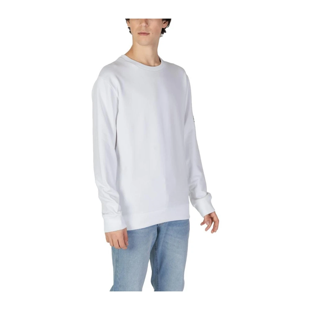 Moschino Katoenen trui met elastaanmix voor mannen White Heren