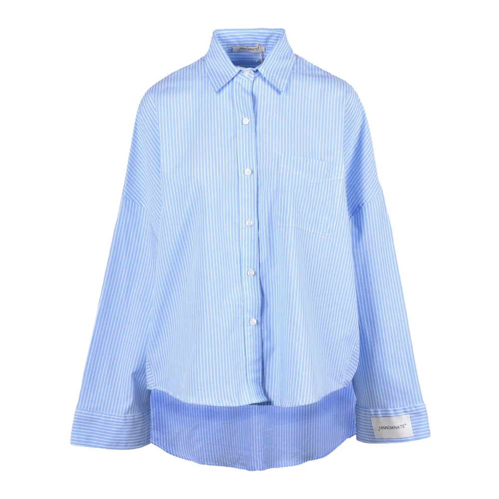 Hinnominate Oversized Katoenen Overhemd met Details Blue Dames