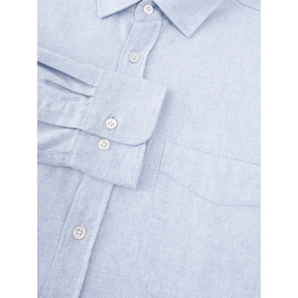 Hartford Heathered Flanellen Overhemd Blue Heren