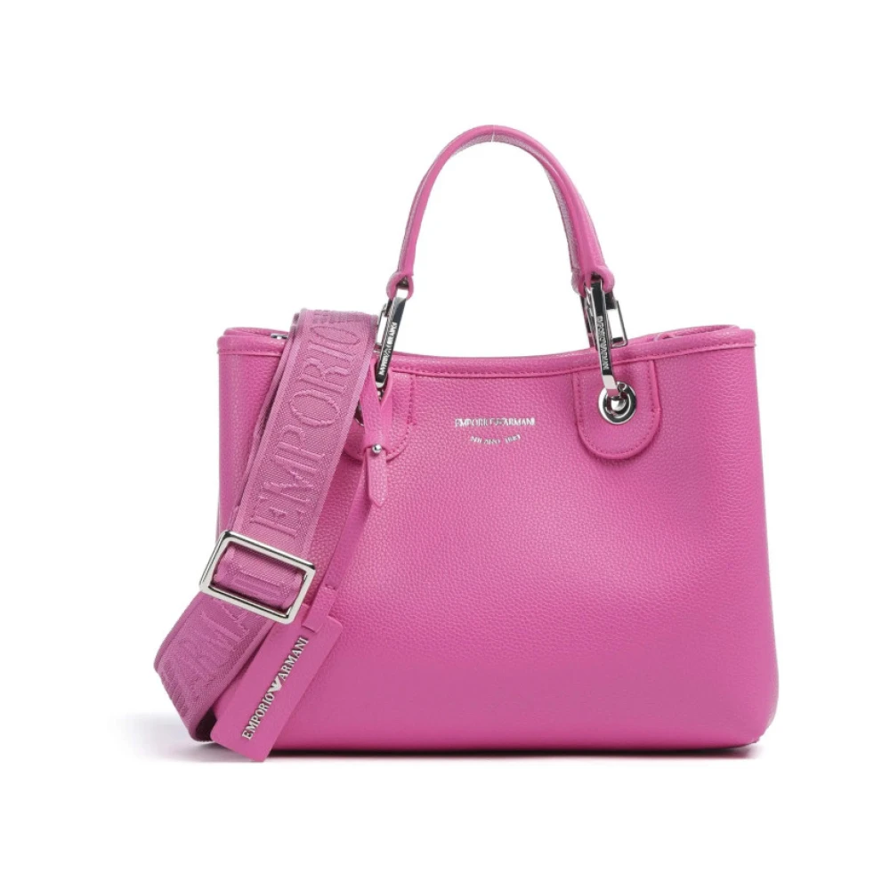 Emporio Armani Vrouw Roze Kleine Myea Shopper Tas Met Hertenprint