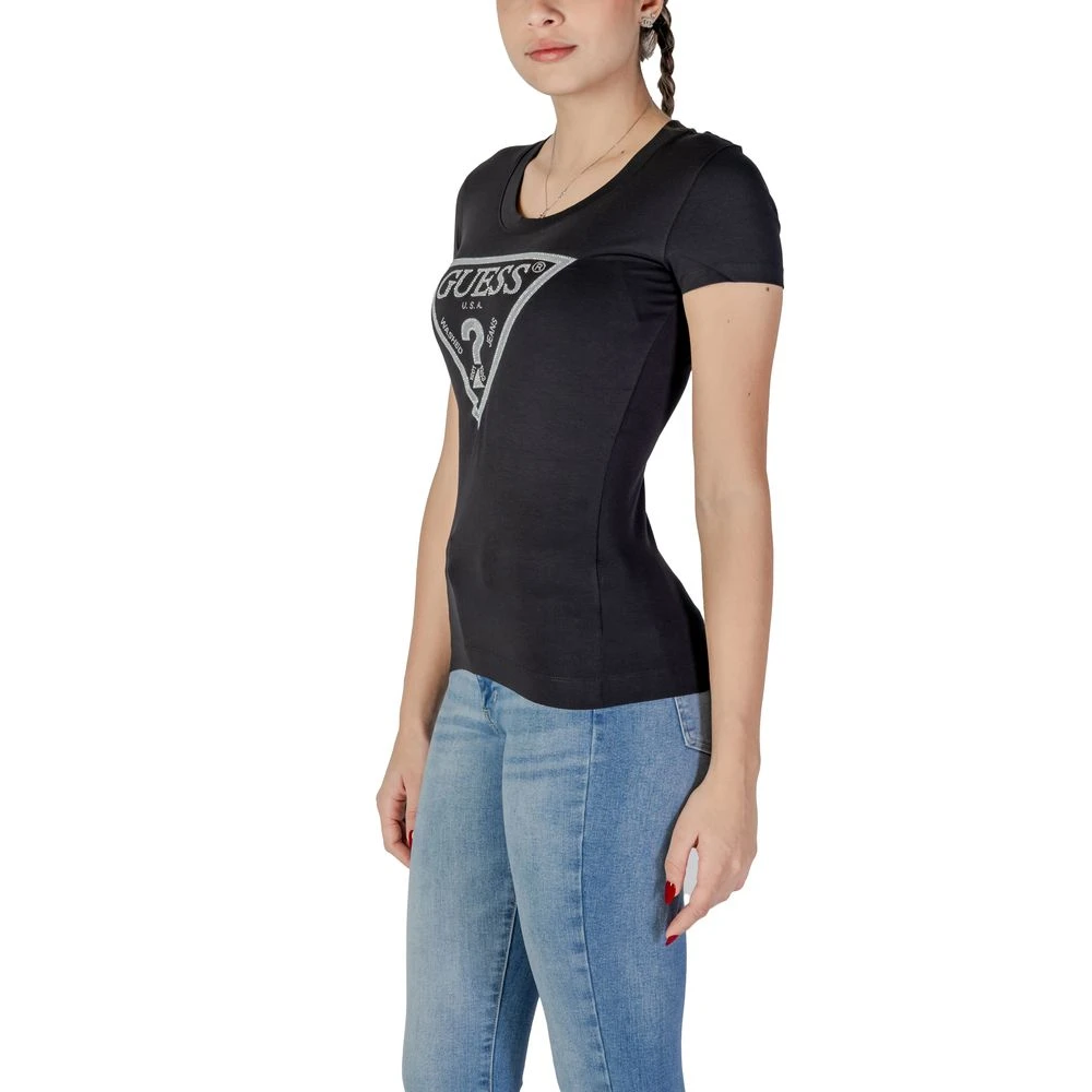 Guess Zwarte Katoenen Dames T-shirt Black Dames