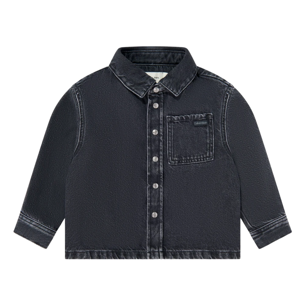 Calvin Klein Boys Black Optic Washed Denim Shirt - Kids Shirts - 4 Y - Kids