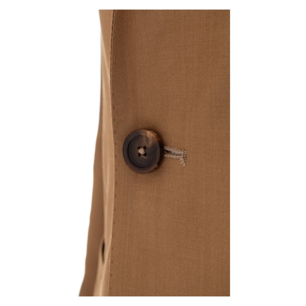 Tagliatore Kameel Wol Zijde Slim Fit Jas Brown Heren