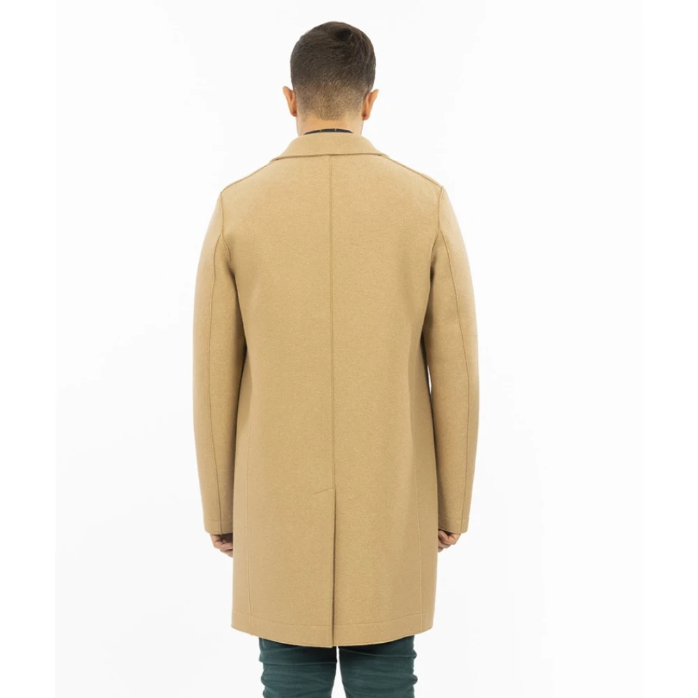 Harris Wharf London Korte Single-Breasted Jas Beige Heren