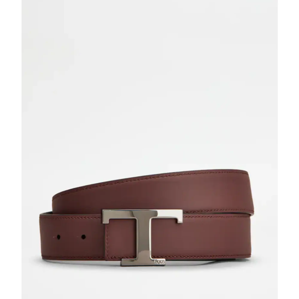 TOD'S Tijdloze T Omkeerbare Leren Riem Black Heren