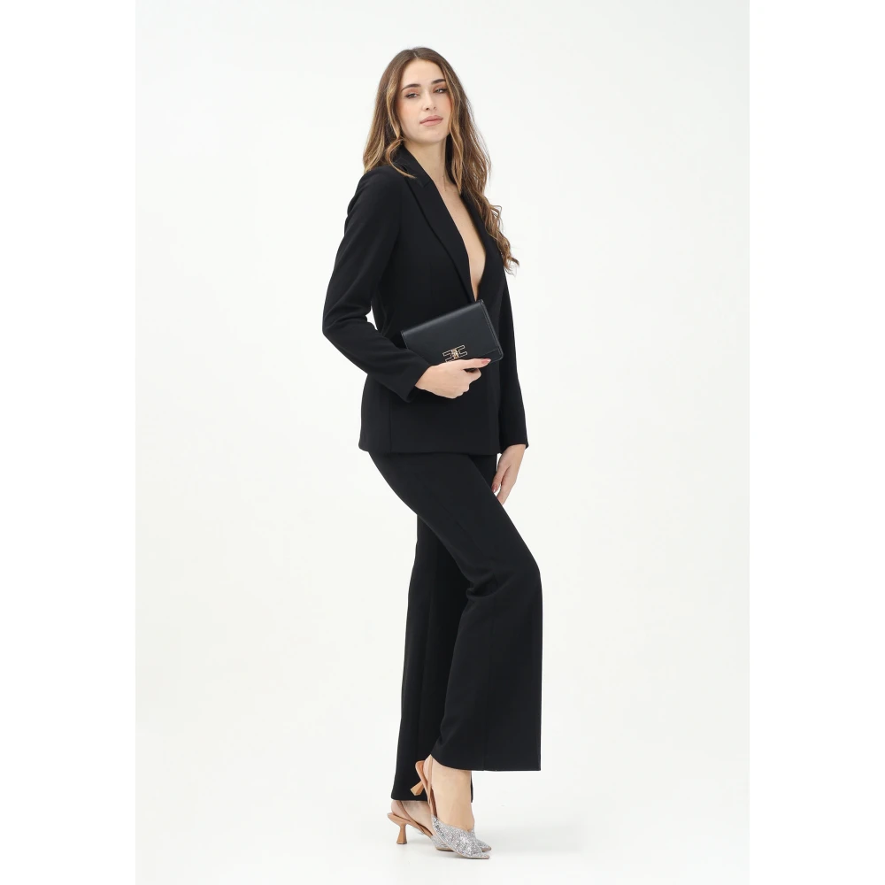 ViCOLO Zwarte elegante palazzo broek Black Dames