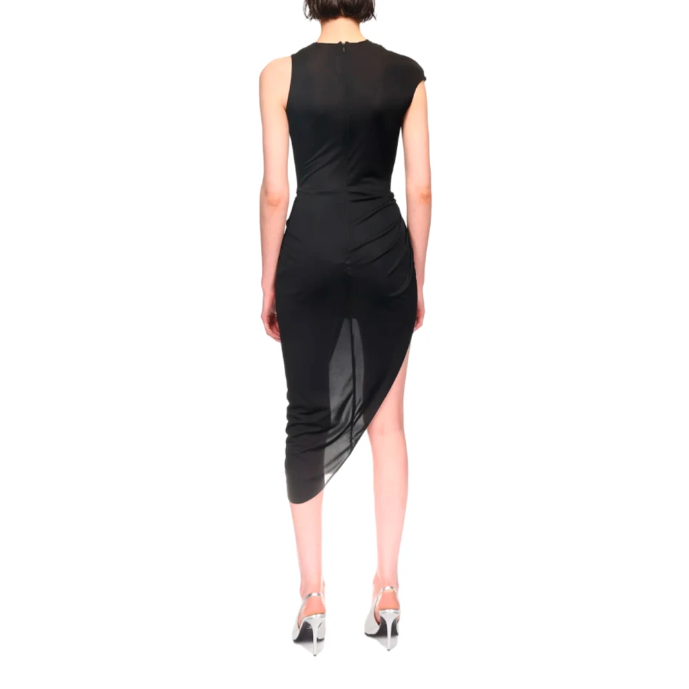 David Koma Asymmetrische Korte Jurk Black Dames