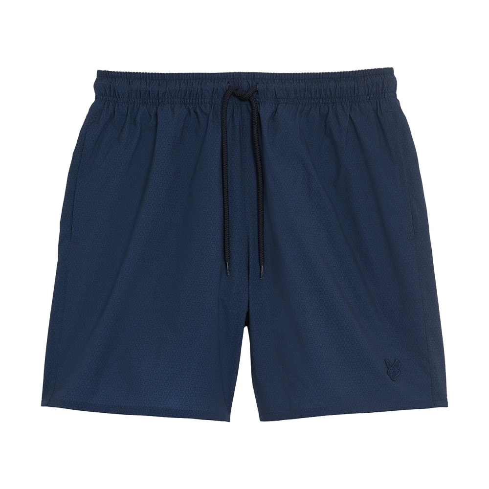Lyle & Scott Zwemkleding Geo Motief Bedrukte Zwembroek Blue Heren