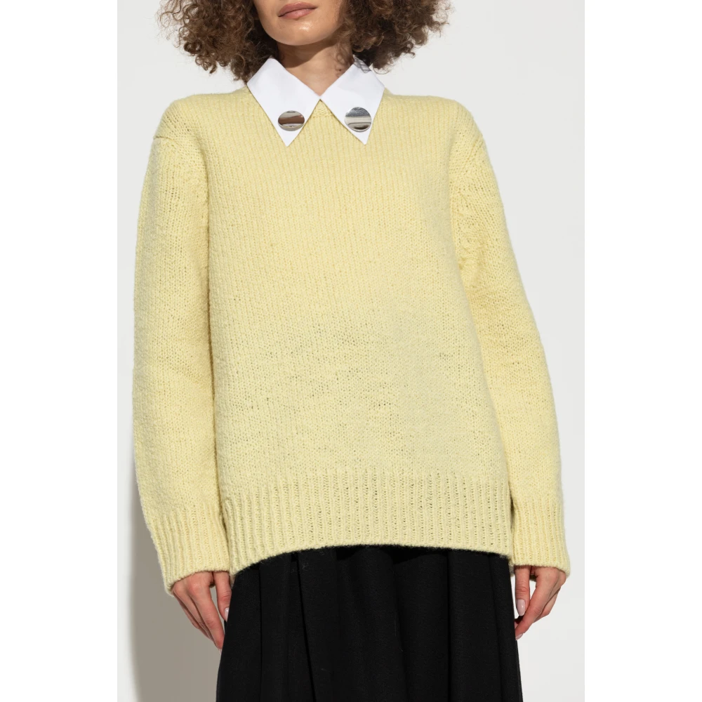 Jil Sander Wollen trui Yellow Dames