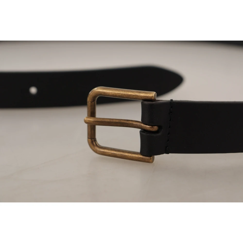 Dolce & Gabbana Zwarte leren riem met metalen gesp Black Heren