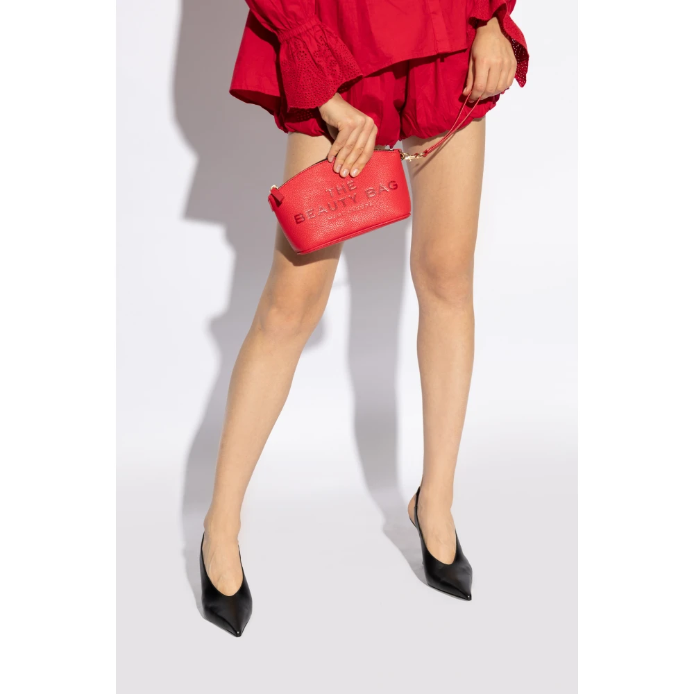 Marc Jacobs Leren cosmetische tas Red Dames