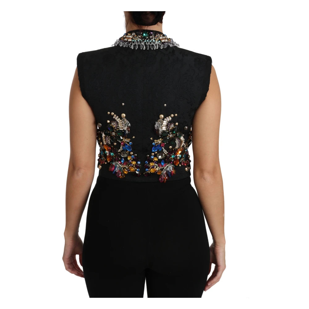 Dolce & Gabbana Betoverende Sicilië Kristallen Vest Black Dames