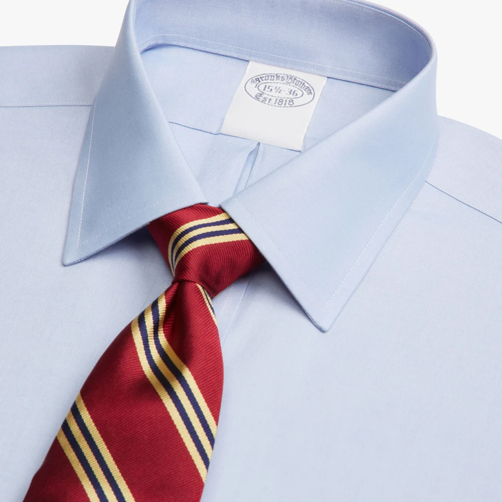 Brooks Brothers Lichtblauw Traditioneel Passend Stretch Supima Katoenen Non-Iron Overhemd met Ainsley Kraag Blue Heren