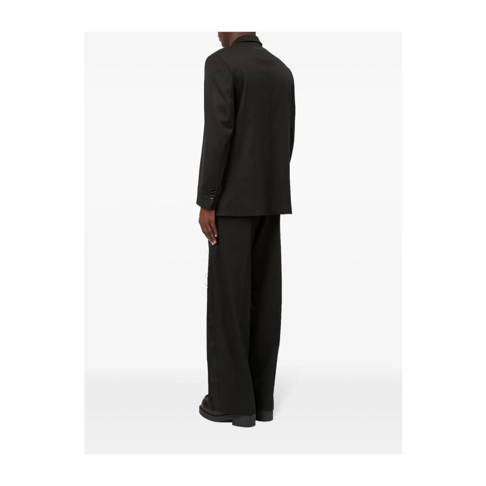 MM6 Maison Margiela Zwarte wollen blend enkelrijig jasje Black Heren
