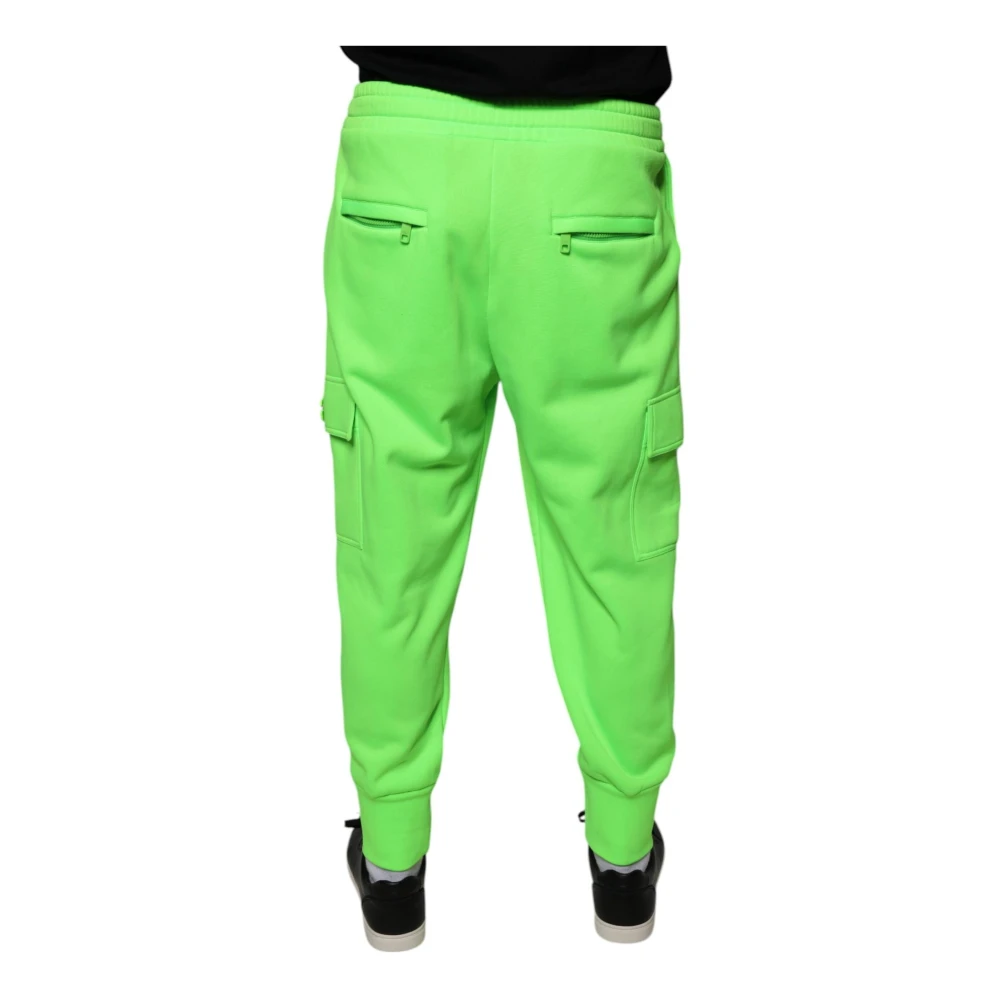 Dolce & Gabbana Neon Green Cargo Jogger Sweatpants Green Heren