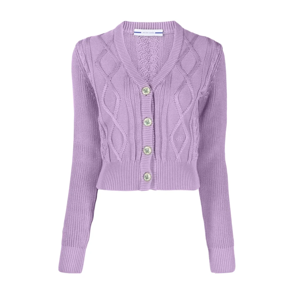 Jacob Cohën Comfortabele Katoenen Cardigan Purple Dames