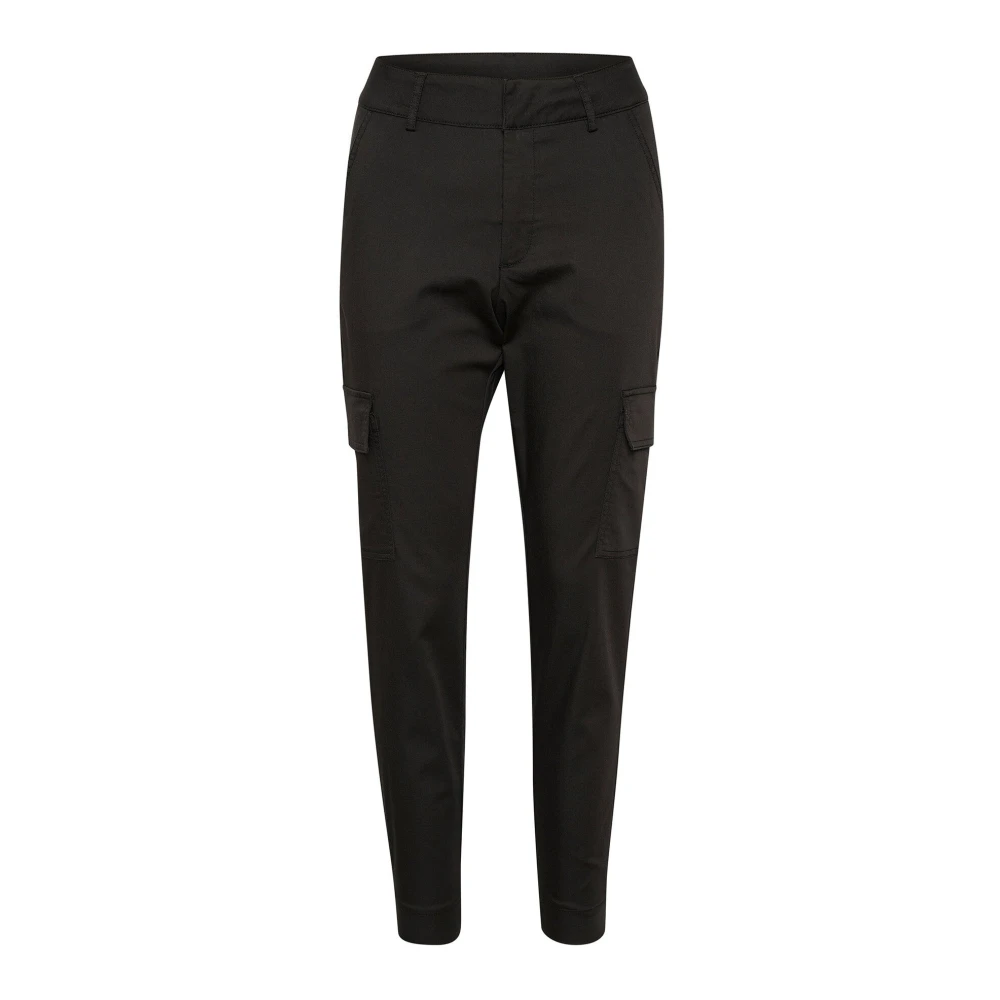 Kaffe Black Cargo Pocket Trousers Deep - Female - Slim-Fit Trousers - M - Trousers